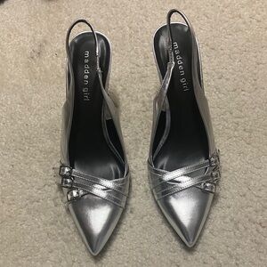 Madden Girl Metallic Silver Pointed Heels